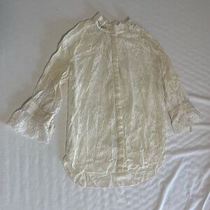 Elegant Cream Lace Women's Top